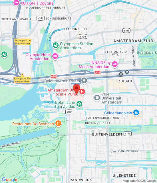 Google maps afbeelding voor Dienstapotheek Zuid in VUmc