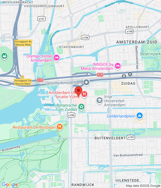 Google maps afbeelding voor Dienstapotheek Zuid in VUmc