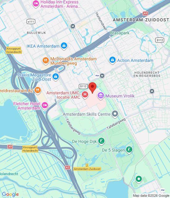 Google maps afbeelding voor Dienstapotheek in AMC